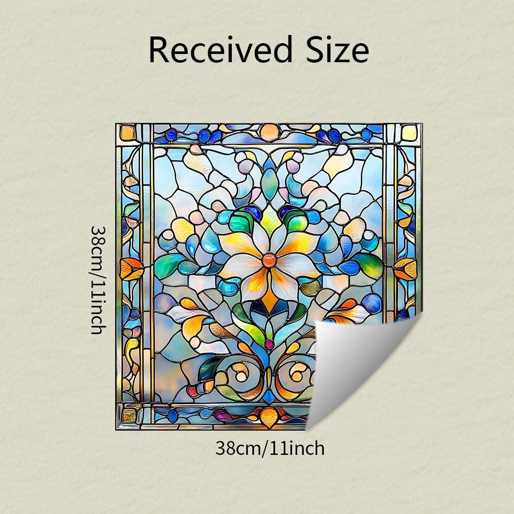 Двусторонние цветные балконные стеклянные окна с ретро-узором, украшение и декор, электростатические оконные наклейки