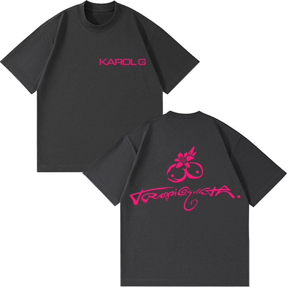 Karol G Tropicoqueta New Album 2025 T Shirt Fashion Aesthetic T Shirts Oversized Soft Cotton O-neck T-Shirt Streetwear