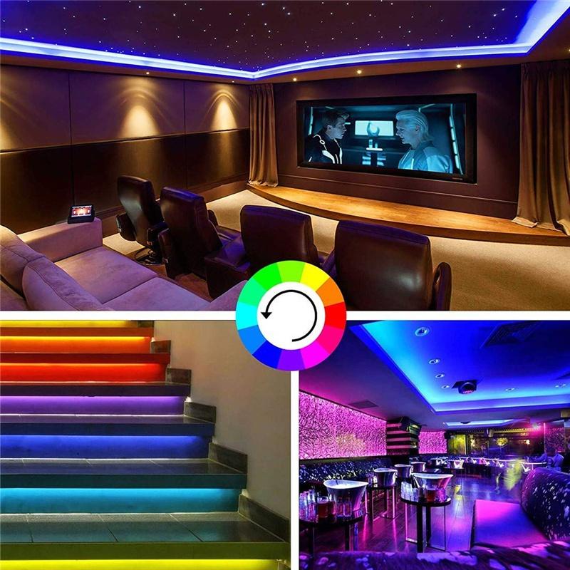 2M/1M/0.5M 3 Sizes RGB LED Wireless Remote Control Neon Interior Light Lamp Strip Lights Car Decor