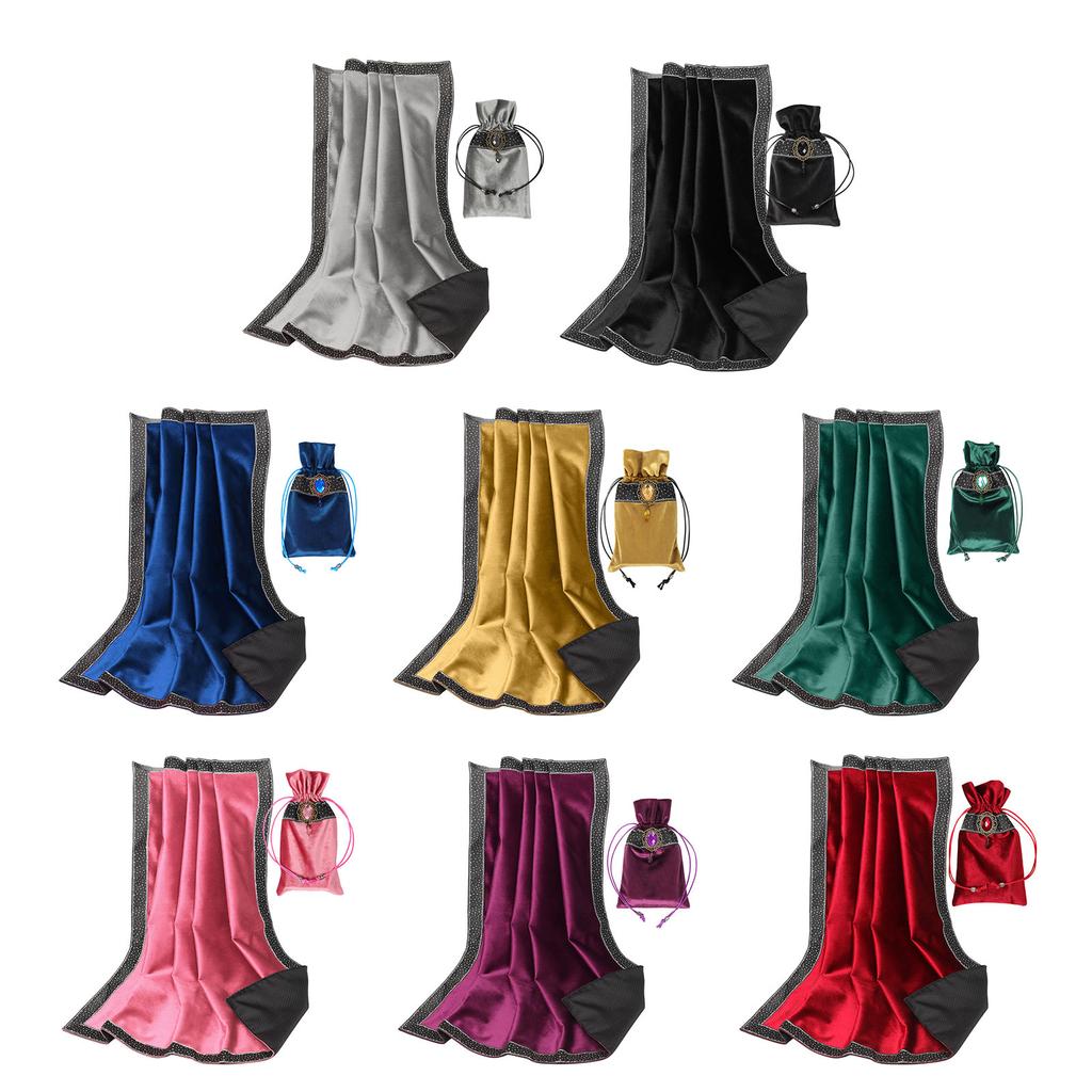 Velvet Tarots Tablecloth Divinations Cards Table Cloth Tapestry Astrologys Witchcrafts Deck Cloth with Drawstring Bag