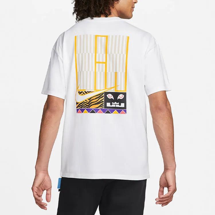 Nike T Shirts Men's White Crew Neck Moderate Straight Fit (Unisex) T-Shirts DQ1882 100