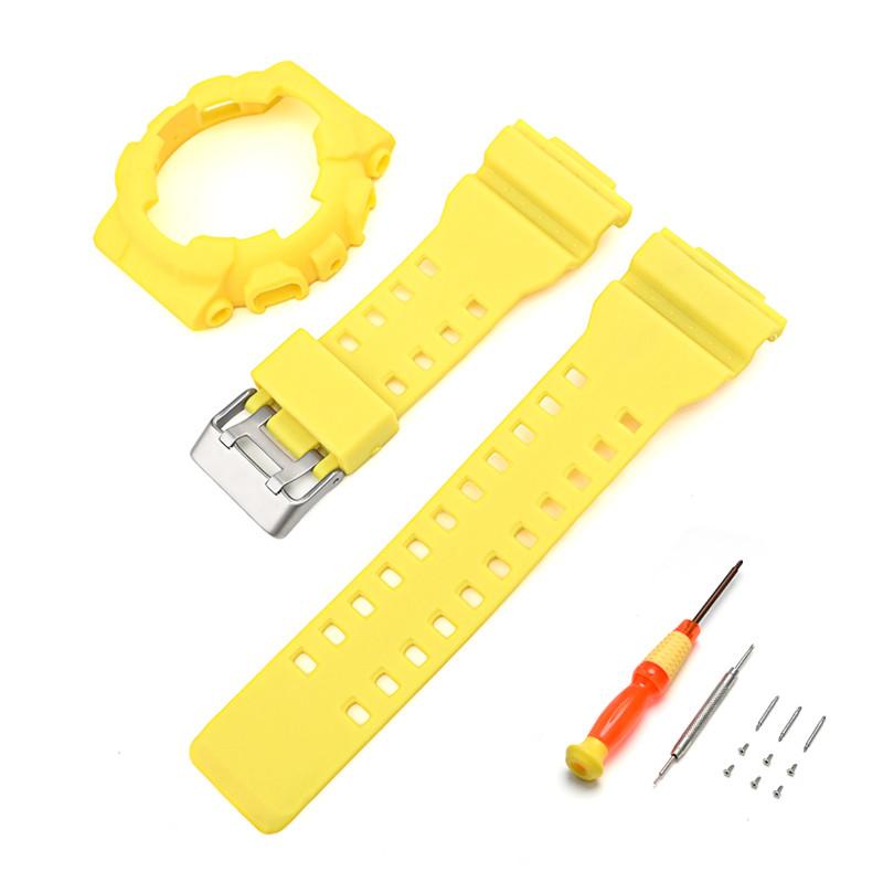 16 мм силиконовый водонепроницаемый ремешок для часов Casio GA-110 GA-400 GD-100 GAW100 GW-8900 Series мягкий резиновый браслет аксессуары для ремня