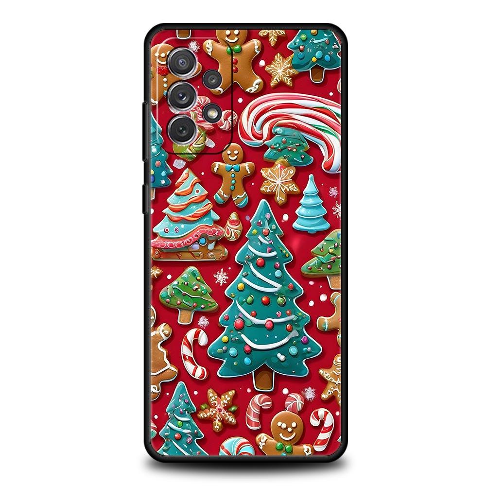 Чехол для телефона на Новый год и Рождество для Samsung Galaxy A55 A35 A15 A14 A13 A25 A54 A51 A71 A72 A73 A32 A52 A41 5G Мягкий ТПУ Чехол Capas