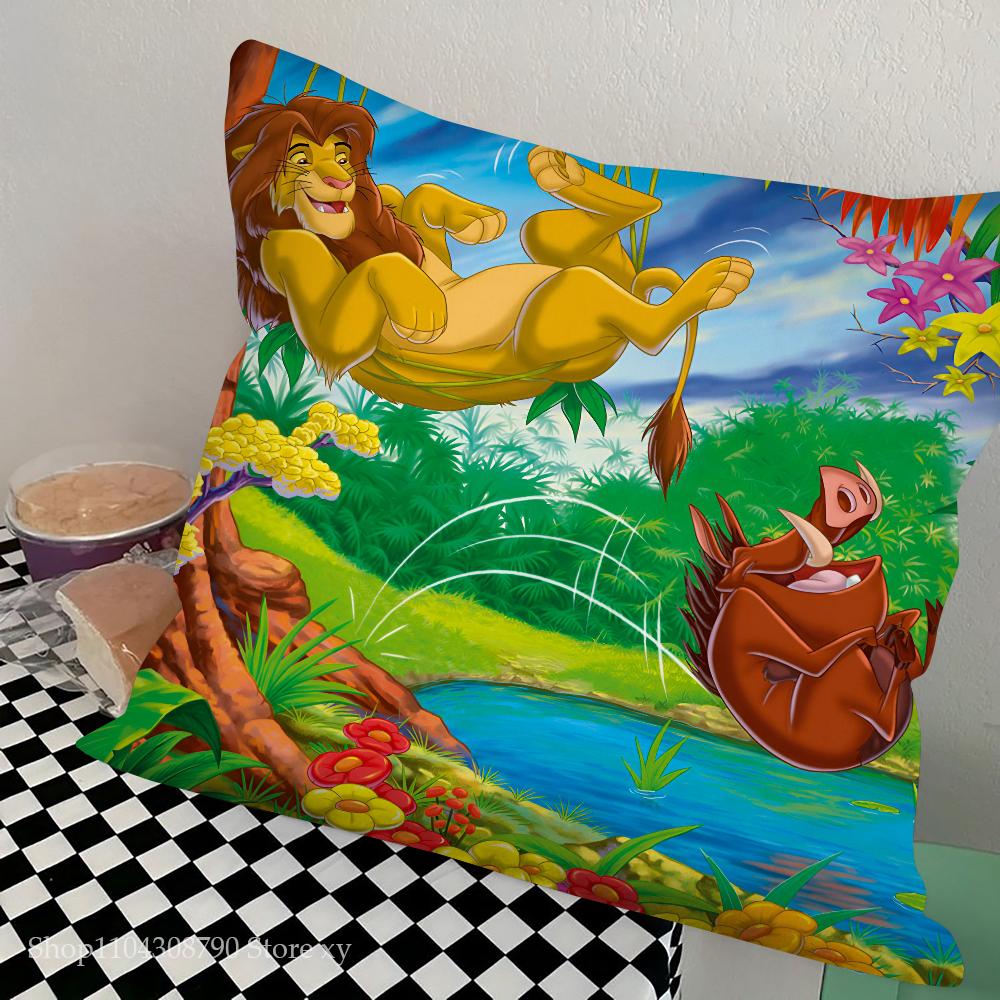 Мультфильм Король Лев Наволочка Модная Квадратная Наволочка Спальня Диван Комната Внутреннее Украшение Подушка для Отдыха Чехол 40x40