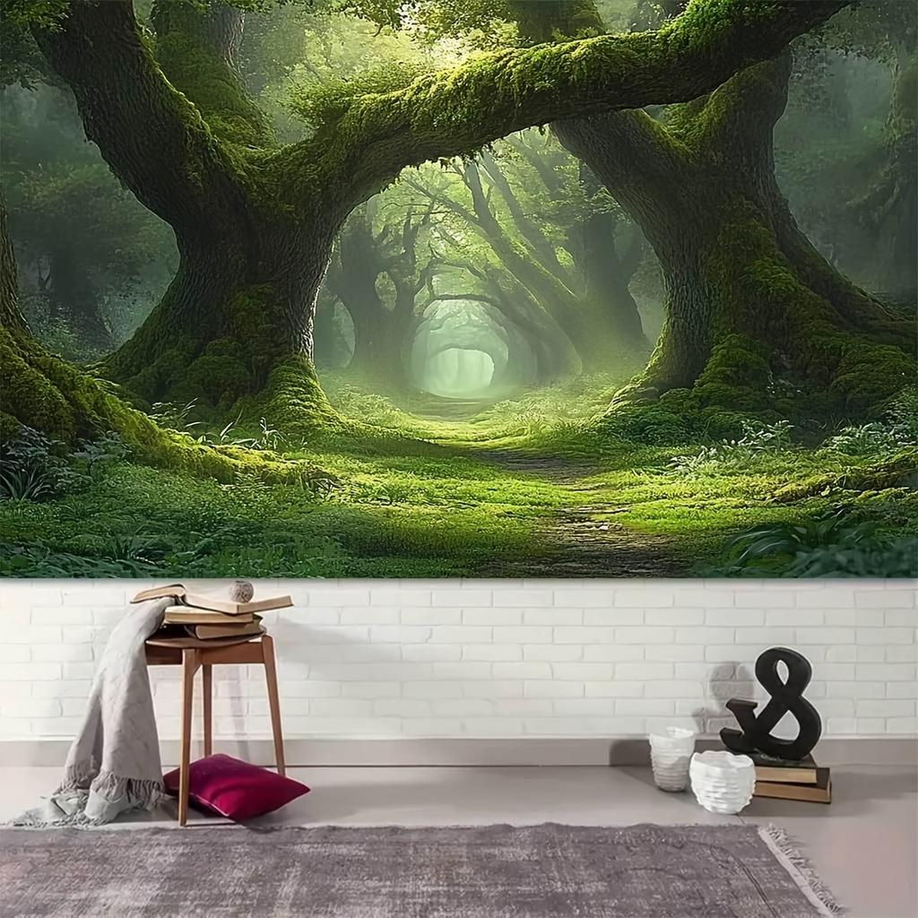 Баннер-фон для фотосъемки - Красивая атмосфера лесной тропы, 2D плотная ткань
