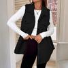 Women's Fuzzy Fleece Vest Casual Oversized Sleeveless Sherpa Jacket Button Down Fluffy Vest