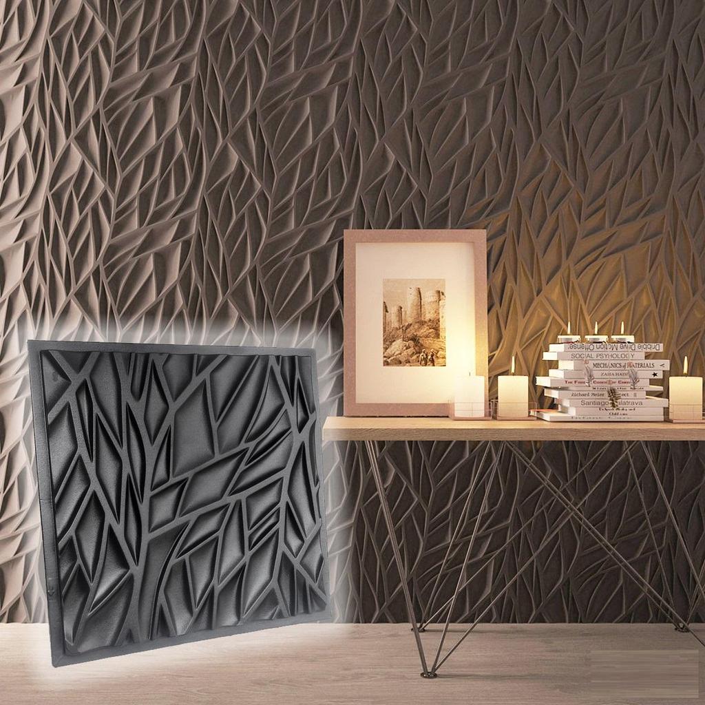 3D Wall Panel Mold for Gypsum, Plaster or Concrete Tile for Decorative Wall Panels 'Forest'