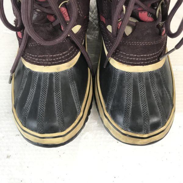 Канада SOREL Снежные ботинки 24.0 Коричневый в горошек Водонепроницаемый внутренний вкладыш(ИСПОЛЬЗОВАЛ)