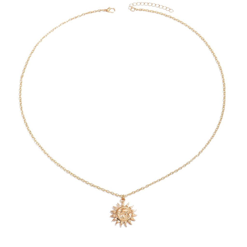 Ретро Подсолнух Нишевое Ожерелье, Ультра-длинный Портретный Кулон, Модное Женское Ожерелье