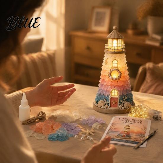 Орнаменты в морском стиле Морское стекло Маяк Набор для творчества 3D Светящиеся арт-проекты Поделка Светящийся орнамент для взрослых Домашний стол Украшение Семья