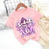 Girls KPOP Idol Group Print Short Sleeve Boys and Girls TShirt Cute Cartoon Graphic Tee Kids Summer Casual Top