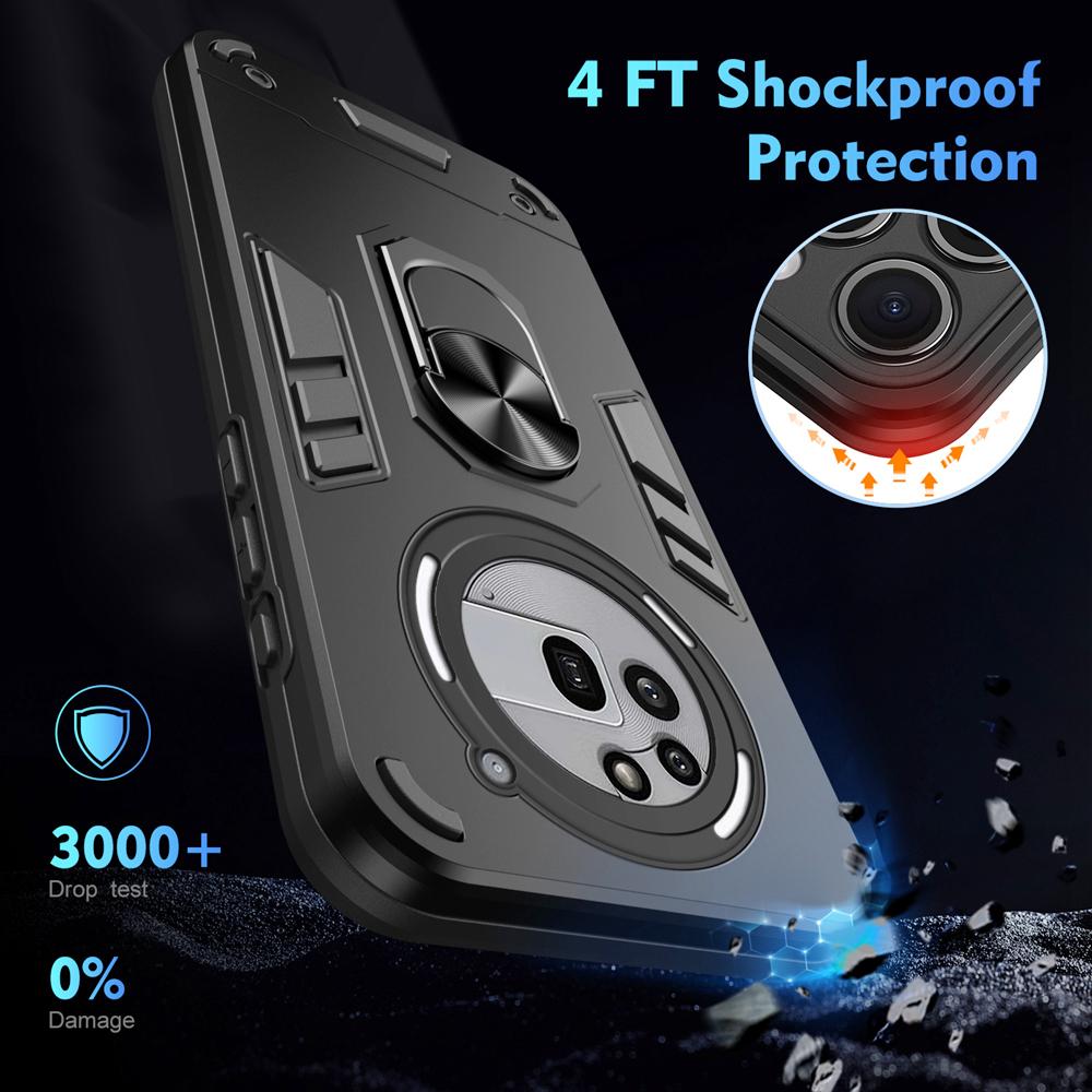 KEYSION Противоударный защитный чехол для Nothing Phone 3A Pro Мягкий силиконовый + PC Ring Stand Phone Back Cover для Nothing Phone 3A Pro