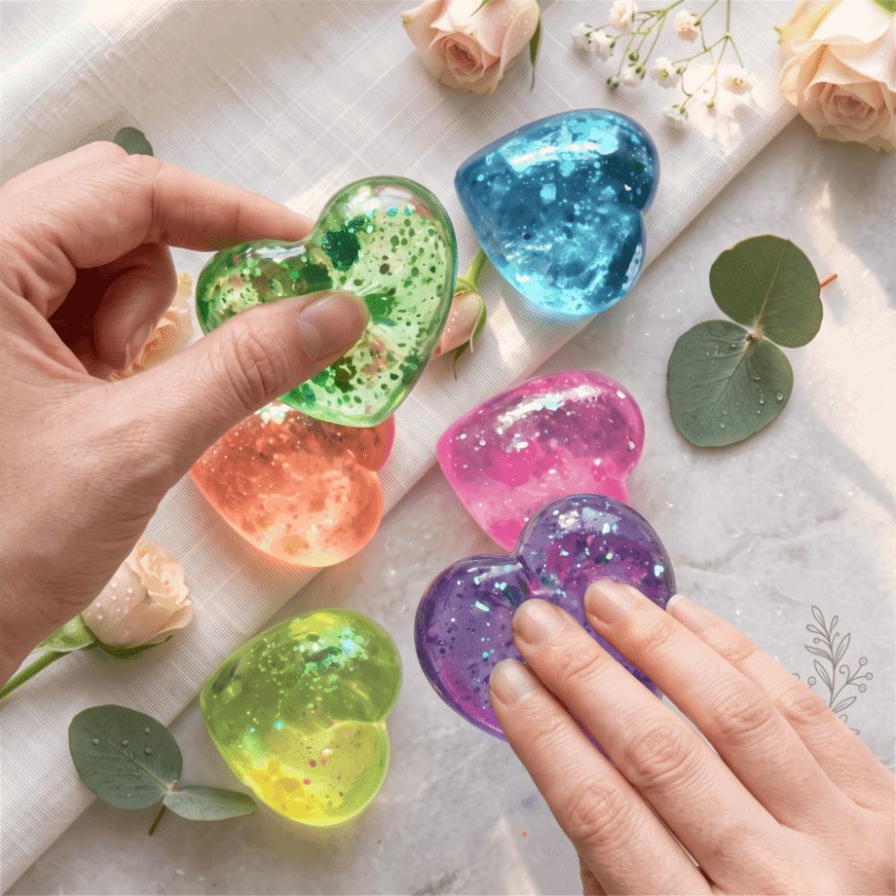 Changing Color Heart Squeeze Toy Sequins Love Slow Rising Toy Squishy Ball Fidget Toy Adult Gifts