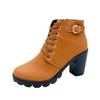 Fashion Pu Leather Ankle Boots Women 2024 Autumn Wedge High Heels Woman Comfort Women Shoes Buckle Lace Up Casual Short Boats