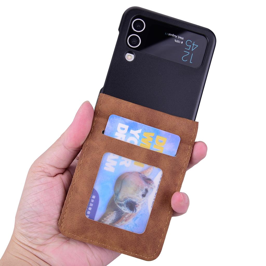 Кошелек Держатель для карт Кожаный Чехол для Телефона для Samsung Galaxy Z Flip 5 4 3 5G Flip4 5G Flip3 Матовый Текстуры 3D Тиснение Чехол Fundas