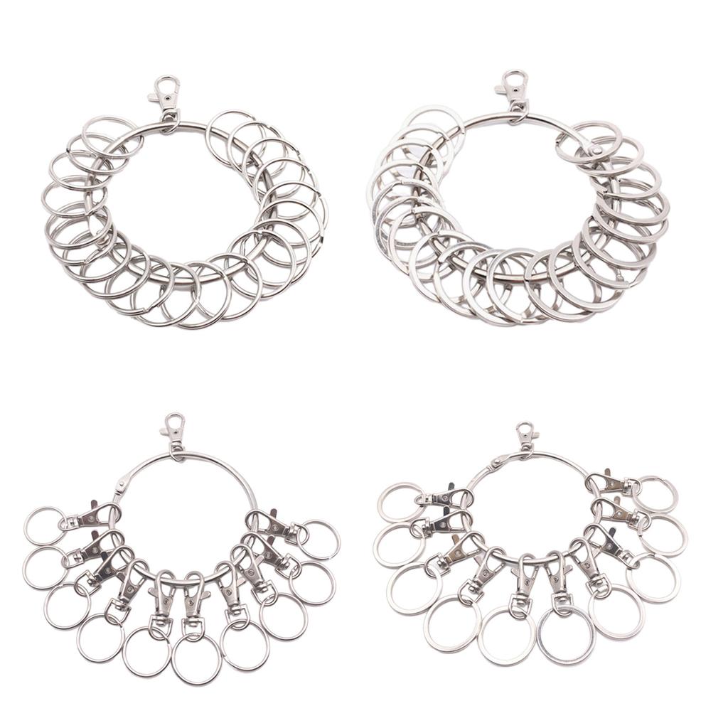 Большой круглый органайзер для брелоков с карабином-лобстером, портативное металлическое кольцо-держатель для ключей, аксессуары для ключей, простой в использовании