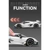 1/24 Koenigsegg Jesko Attack Alloy Sports Car Model Diecast Metal Racing Car Model Simulation Sound and Light Children Toy Gift