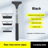 Car Rearview Mirror Wiper Stainless Steel Telescopic Retractable Layered Brush Head Window Wash Cleaning Brush Handheld Wiper