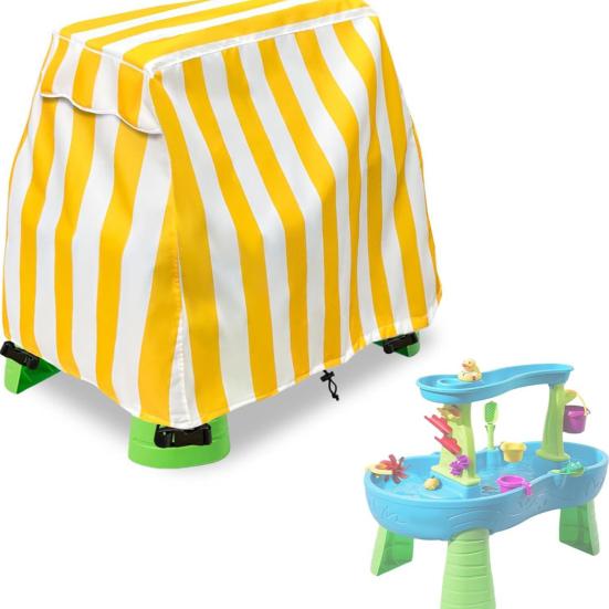 Water Table Cover with Adjustable Drawstring Waterproof UV-Resistant Easy Installation Outdoor Water Table Protective Cover
