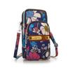 Sports Flower Print Bag for Cell Phone Shoulder Bag with Slant Neck Strap Running Backpack with Mobile