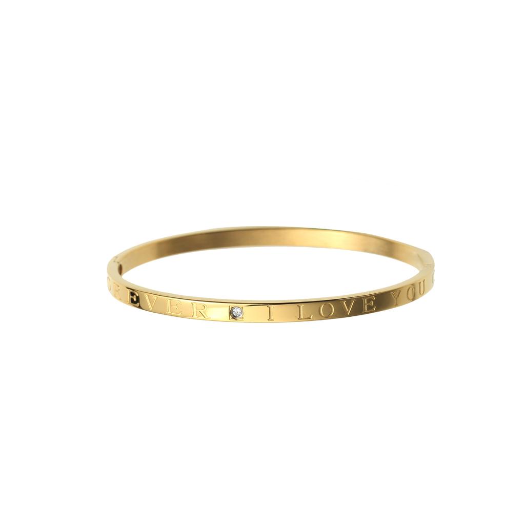 Micro -Embedded Bracelet Eternal Love Titanium Steel Gold -Plated Buckle Simple And Versatile Bracelet