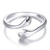 925 Sterling Silver Hug Warmth and Love Hand Adjustable Ring for Women Party Jewelry His Big Loving Hugs Ring