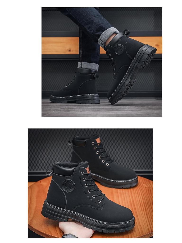 Мужские желтые ботинки Martin осень/зима: Высокий верх, модный, нескользящий, износостойкий, в корейском стиле.