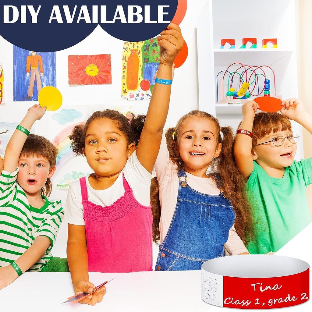 600 шт., бумажные браслеты, водонепроницаемые браслеты для вечеринок, легкие концертные браслеты, неоновые цветные клейкие браслеты