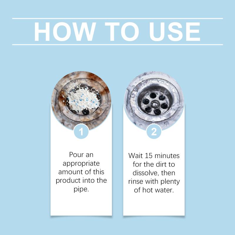 Drain Unclogging Powder Heavy Duty Formula Fast Acting Clog Remover For Bathroom Toilet Sink Tub Pipe Deep Cleaning Solution