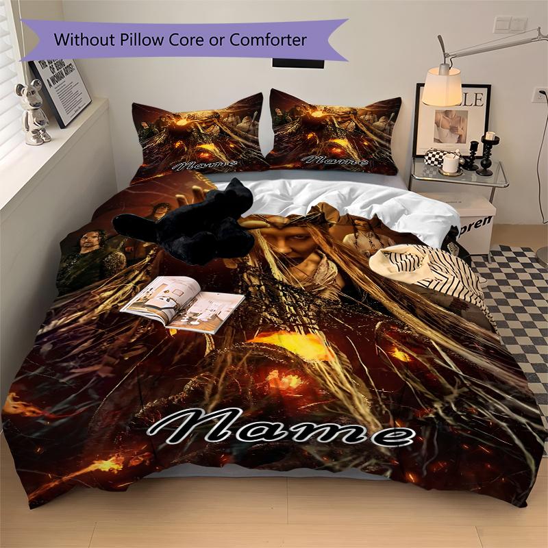 Custom Textile Epic Fantasy Bedding 3 Piece Set HD Print Duvet Cover Pillowcases for Teens Adult Bedroom Decoration