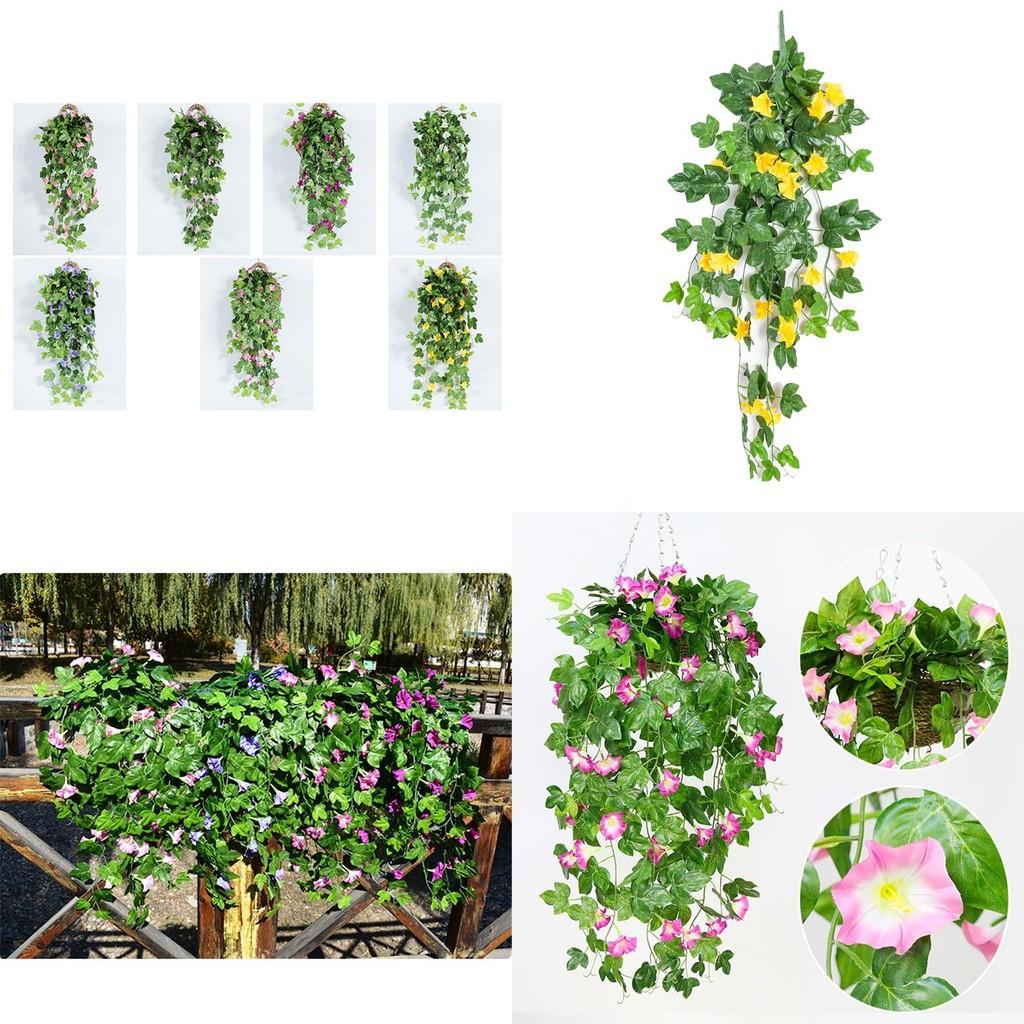 Реалистичная подвесная корзина искусственный цветок ипомея лиана для потрясающего домашнего настенного декора