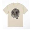 Funny Sad Hamster Meme Cry BiG Eye Cute Mouse  T Shirt Men Women Casual Short Sleeve T-shirts Tops 100% Cotton Oversized T-shirt
