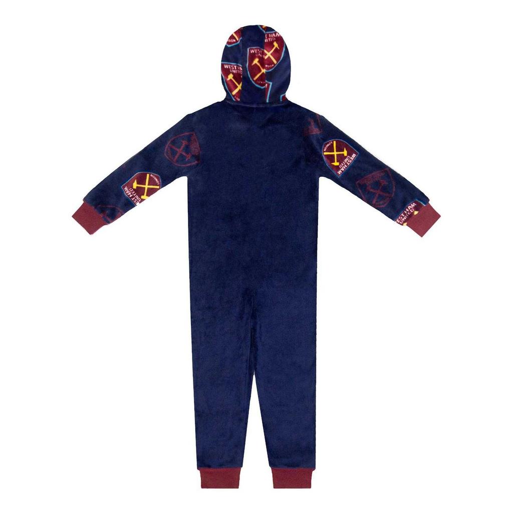 West Ham United FC Childrens/Kids Crest Fleece All-In-One Nightwear