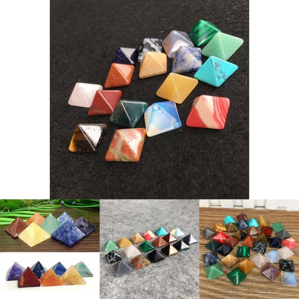 Authentic Natural Quartz Chakra Pyramid Stone Set For Meditation Healing And Spiritual Growth