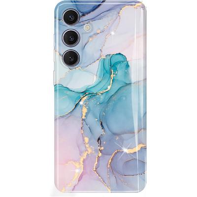 Luolnh Совместимый с чехлом Galaxy S24 FE, Чехол-бампер luolnh для Samsung Galaxy S24 FE с мраморным дизайном, Яркий милый дизайн, Ударопрочный, Гибкий, Мягкий силиконовый бампер, Защитная накладка