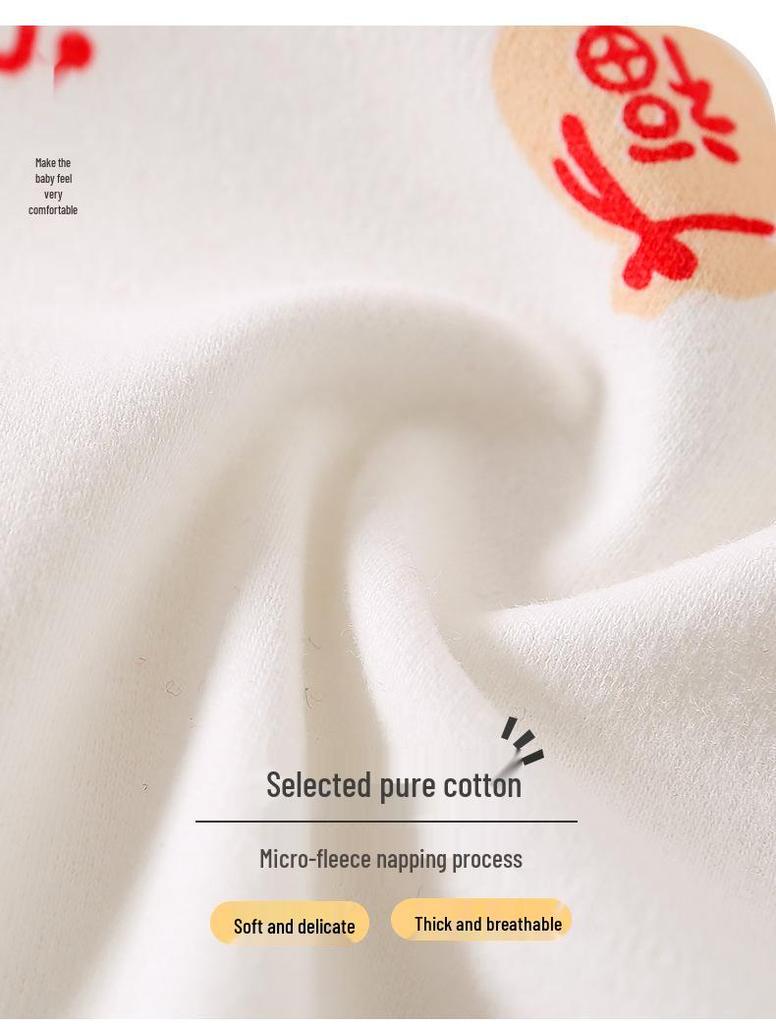 Детский хлопковый комплект нижнего белья без косточек на весну и осень: Базовый слой с высокой талией для мальчиков и девочек