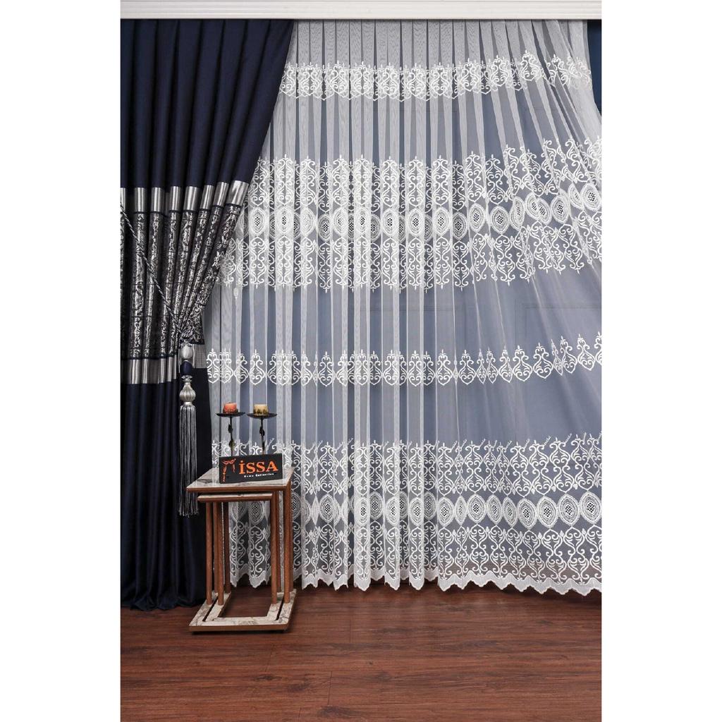 Занавес из тюля Crown Issa с вышивкой Brode Medium Battle 1/2.5