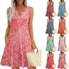 Womens Summer Dresses Loose V Neck Sleeveless Sundresses Dress With Pockets