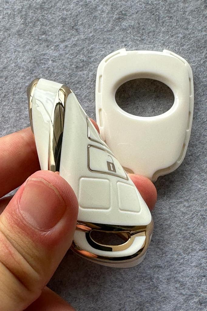 Kinotaka 2 Button Keyless TPU Key Cover for Toyota Vitz Hiace Aqua Noah Spade Succeed Ractis Lumion Key Case, White