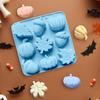 9 grids Halloween Silicone Baking Pan Pumpkin Silicone Bakeware Chocolate Molds Thanksgiving Fall Theme Mould Harvest Cake Pan
