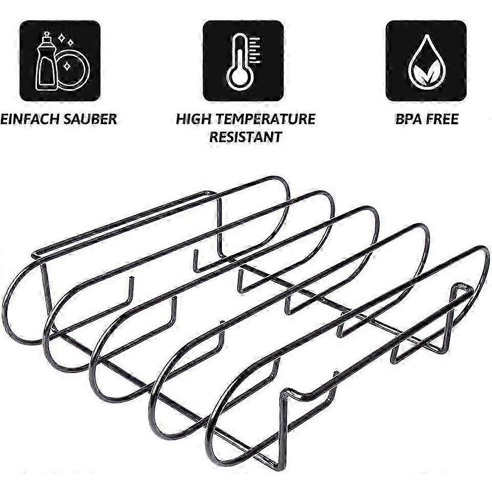 Spareribs Holder Grill, Stainless Steel Roasting and Rib Holder for 4 Ribs, Suitable for Gas Grills and Charcoal Grills