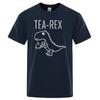 Cotton Tee Men Women T-Shirts Tea Rex Funny Dinosaur Drink Coffee T Shirts Fashion Casual TShirt High Quality Streetwear Tops Tee Shirt