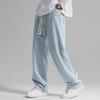 Men's 2024 Summer Loose Wide-Leg Straight Jeans - Korean Style Thin Casual Pants