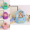 Adorable Cartoon Print Kids Backpack For Boys And Girls Lightweight And Breathable Nylon Design