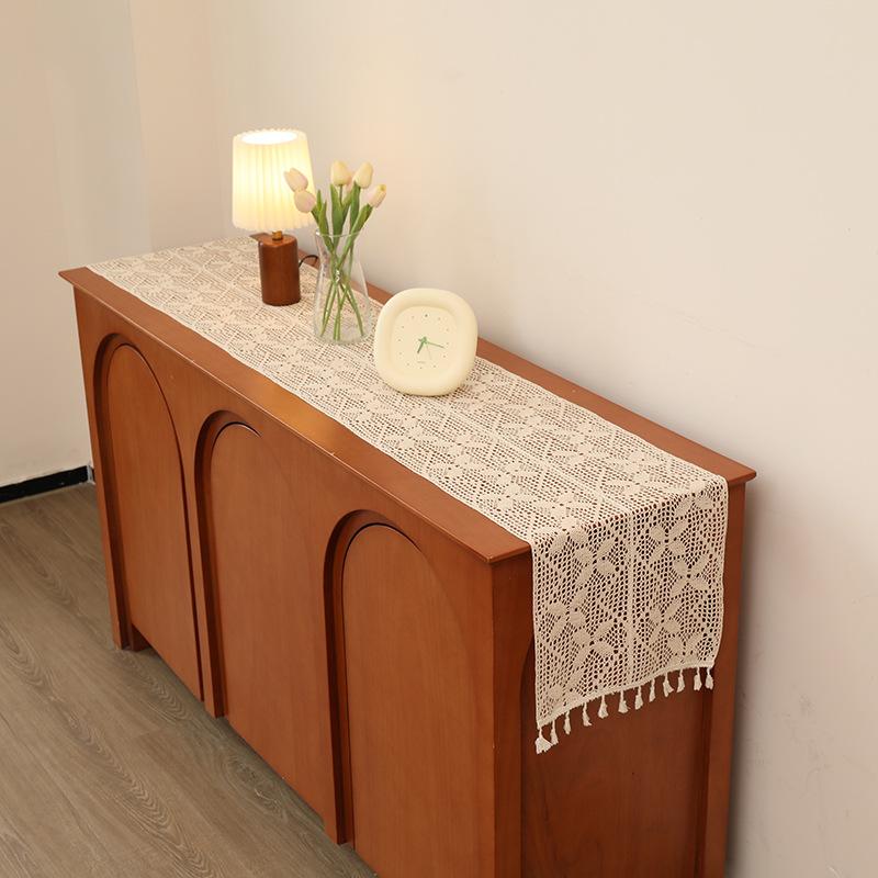 Дорожка для стола в фермерском стиле с кисточками, деревенское кружево крючком, домашний декор для кухни, свадьбы, душа, стола в богемном стиле