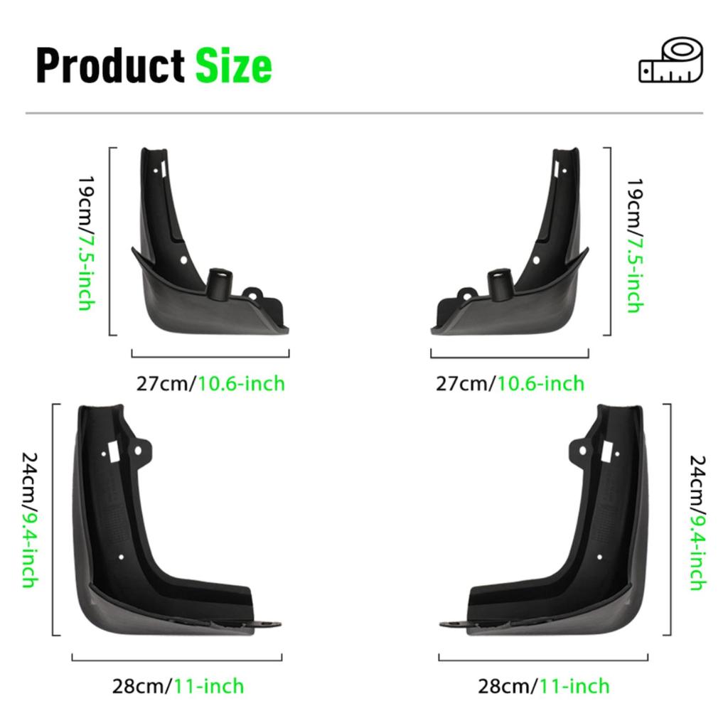 4PCS Car Mud Flaps Splash Guards Mudguards Car Mud Flaps Compatible with Tesla Model S 2012 2013 2014 2015 2016