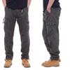 Cotton Overalls Men's Casual Pants Elastic Waist Large Size Multi-pocket Loose Trousers Construction Site Pants