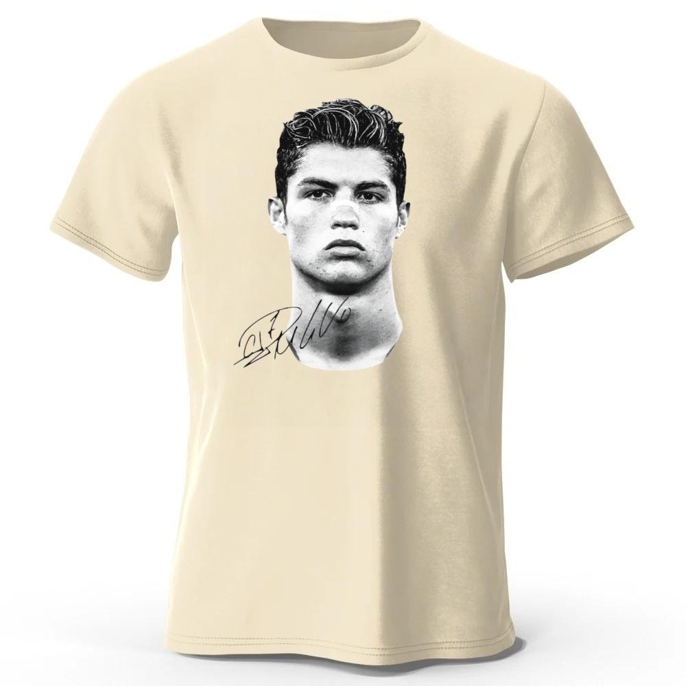 Новейшая commemorative limited edition Хлопковая летняя мужская футболка с коротким рукавом, удобная, свободная, большого размера, для бега, фитнеса, с изображением Роналду