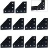 10pcs Anodised 2020 Corner Bracket Plate 5 Hole L Shape 90 Degree Bracket Connector Black Outside Joining Plate