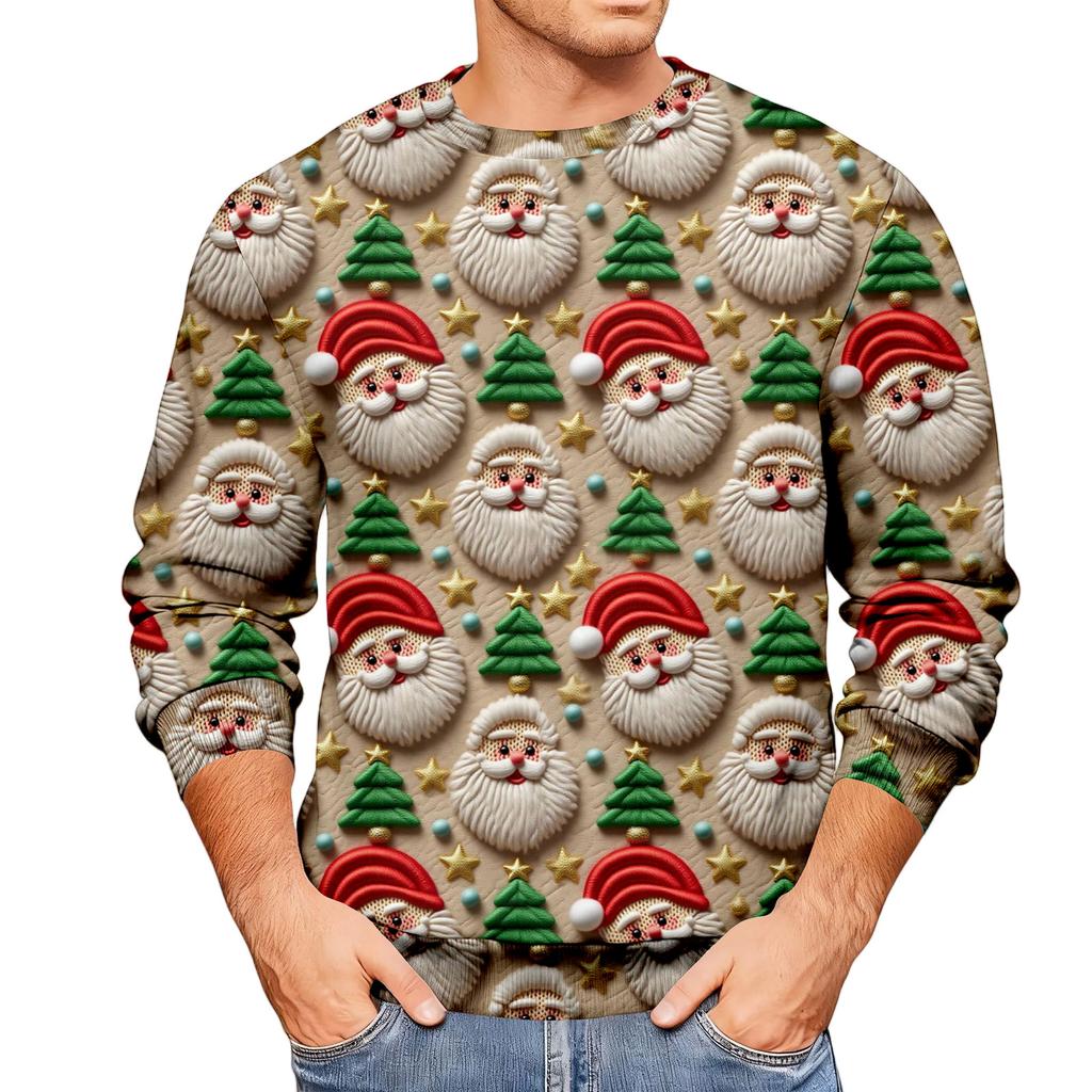 Свободное мужское худи с рождественским принтом